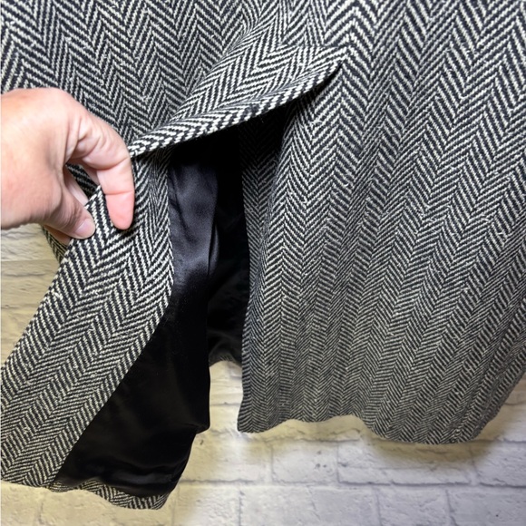 Lauren Ralph Lauren Double Breasted Wool Herringbone Coat Womens 12 Vintage USA - Picture 11 of 13